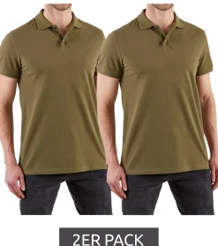 Hemden & Poloshirts*NORTHERN COUNTRY 2er Pack Herren Polo-Shirt mit Stifthalter Baumwoll-Shirt Arbeits-Shirt 00010613 Oliv-Grün
