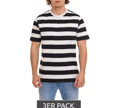 T-Shirts & Tank Tops*OTTO 3er Pack products Herren gestreiftes T-Shirt nachhaltiges Sommer-Shirt aus Bio-Baumwolle 73316559 Grau/Schwarz