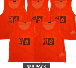 Sportoberbekleidung*Outfitter 5er Pack OCEAN FABRICS TAHI nachhaltiges Kinder Trainings-Leibchen Mannschaftssport OUT-K-3038-OTW-28 Neon-Orange