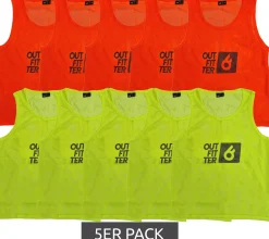 Sportoberbekleidung*Outfitter 5er Pack OCEAN FABRICS TAHI nachhaltiges Kinder Trainings-Leibchen Mannschaftssport OUT-K-3038-OTW Neon-Orange oder Neon-Gelb
