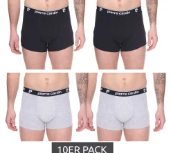 Unterwäsche|Boxershorts*Pierre Cardin 10er Pack Herren Baumwoll-Boxershorts Unterwäsche R808 Schwarz oder Grau