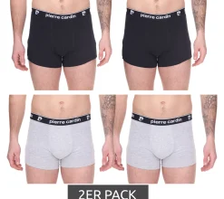 Unterwäsche|Boxershorts*Pierre Cardin 2er Pack Herren Baumwoll-Boxershorts Unterwäsche R808 Schwarz oder Grau