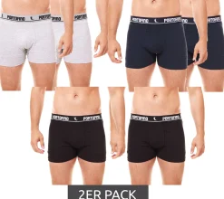 Unterwäsche|Boxershorts*PORTOFINO 2er Pack Herren Unterwäsche komfortable Boxershorts PF100-00 Schwarz, Grau oder Blau