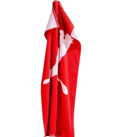 Handtücher*PUMA 2er Pack Baumwoll-Badetuch Fitness-Tuch Frottee-Handtuch mit großem Marken-Logo 50cm x 100cm 054553 Rot oder Schwarz Rot