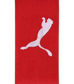 Handtücher*PUMA 2er Pack Baumwoll-Badetuch Frottee-Handtuch mit großem Marken-Logo 50cm x 100cm 054553 02 Rot