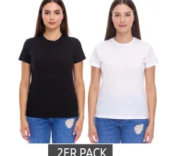 Fitnessmode & Jogginghosen|Tops & T-Shirts*PUMA 2er Pack Blank Base Damen T-Shirt nachhaltiges Baumwoll-Shirt Sport-Shirt Fitness-Shirt 678258 Schwarz oder Weiß
