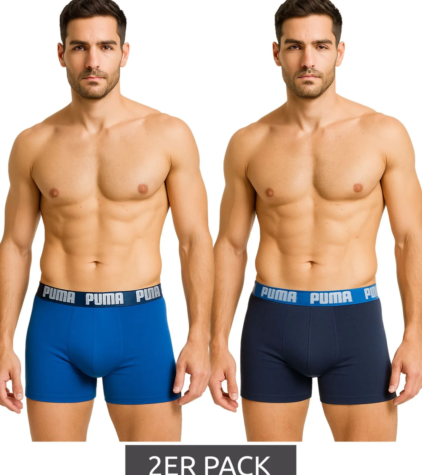 Unterwäsche|Boxershorts*PUMA 2er Pack Everyday Basic Boxer Herren Boxer-Shorts Baumwoll-Unterhose 521015001 420 Blau