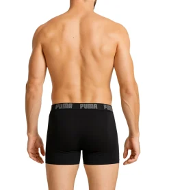 Unterwäsche|Boxershorts*PUMA 2er Pack Everyday Basic Boxer Herren Boxer-Shorts Baumwoll-Unterhose 521015001 691 Schwarz/Grau-meliert