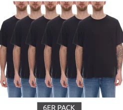 T-Shirts & Tank Tops*PUMA 6er Pack Herren Baumwoll-Shirt T-Shirts Rundhals-Shirt Basic-Shirt 678256 02 Schwarz
