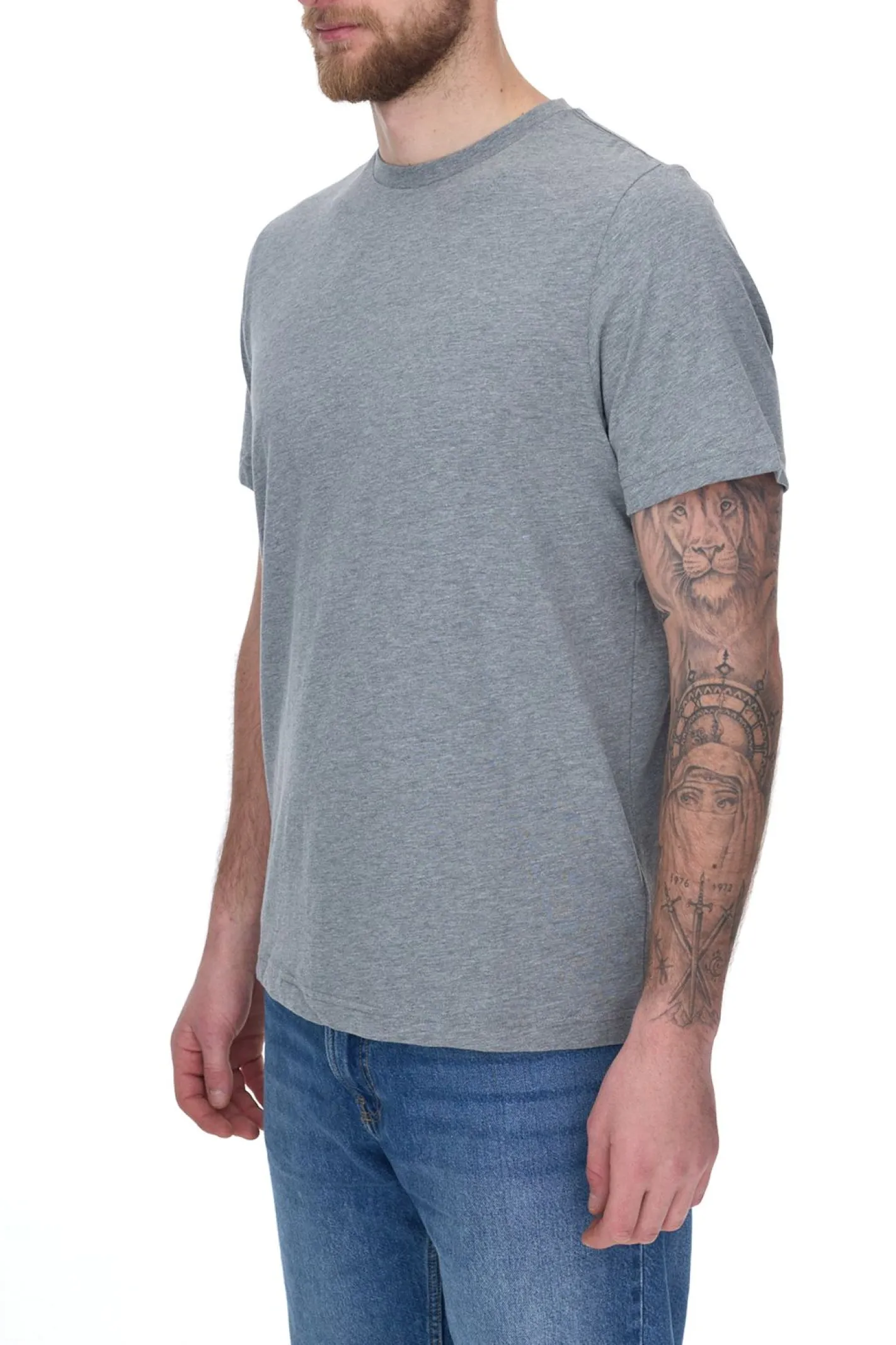 T-Shirts & Tank Tops*PUMA 2er Pack Herren T-Shirts Baumwoll-Shirt Rundhals-Shirts Basic-Shirt 683509 01 Grau