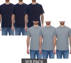 T-Shirts & Tank Tops*PUMA 3er Pack Statement Deluxe Edition Base nachhaltiges Herren Baumwoll-Shirt T-Shirts 683509 Grau oder Dunkelblau