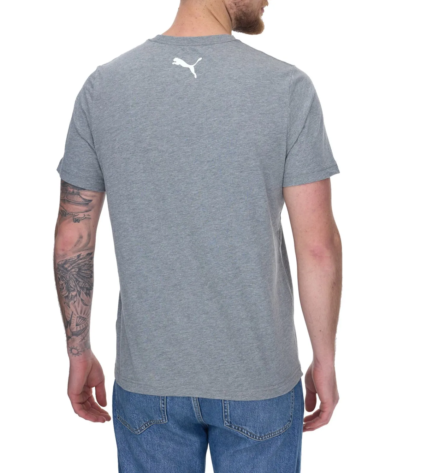 T-Shirts & Tank Tops*PUMA 3er Pack Statement Deluxe Edition Base nachhaltiges Herren Baumwoll-Shirt T-Shirts 683509 Grau oder Dunkelblau