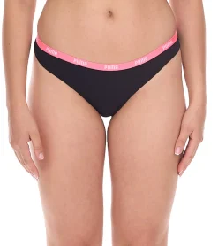 Unterwäsche|Socken & Unterwäsche*PUMA 6er Pack String-Tanga Damen Slips Unterwäsche-Set Baumwoll-Slips 701224757 001 Schwarz
