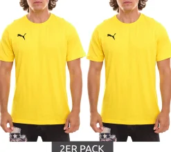 T-Shirts & Tank Tops*PUMA 2er Pack TeamGoal 23 Casual Herren T-Shirt mit Logo-Stickerei Baumwoll-Shirt Fußball 656578 07 Gelb