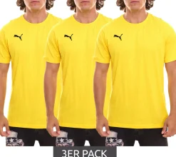 T-Shirts & Tank Tops*PUMA 3er Pack TeamGOAL 23 Casual Herren Baumwoll-Shirt mit Logo-Stickerei schlichtes T-Shirt 656578 Sport- und Freizeit-Shirt