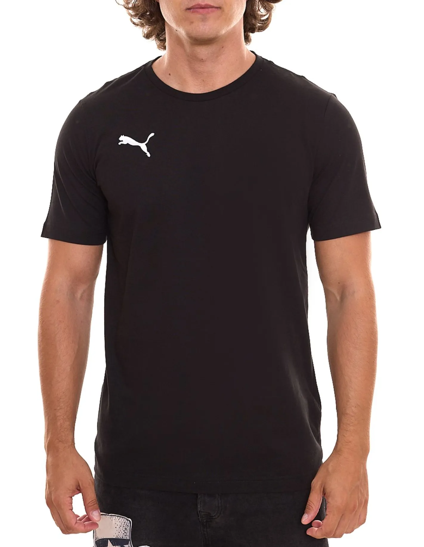 T-Shirts & Tank Tops*PUMA 3er Pack TeamGOAL 23 Casual Herren Baumwoll-Shirt mit Logo-Stickerei schlichtes T-Shirts 656578 03 3 Schwarz
