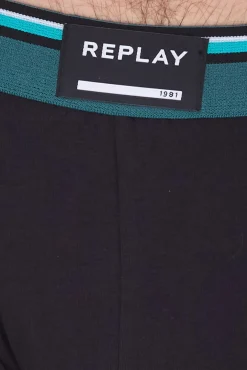 Unterwäsche|Boxershorts*REPLAY 2er Pack Herren Retro Boxershorts Baumwoll-Unterwäsche oder Schwarz/Blau Schwarz/Türkis