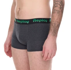 Unterwäsche|Boxershorts*REPLAY 2er Pack Herren Retro Boxershorts Baumwoll-Unterwäsche I101189 N195 Schwarz/Grau