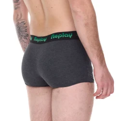 Unterwäsche|Boxershorts*REPLAY 2er Pack Herren Retro Boxershorts Baumwoll-Unterwäsche I101189 N195 Schwarz/Grau