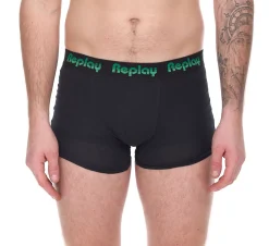 Unterwäsche|Boxershorts*REPLAY 2er Pack Herren Retro Boxershorts Baumwoll-Unterwäsche I101189 N195 Schwarz/Grau
