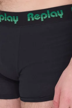 Unterwäsche|Boxershorts*REPLAY 2er Pack Herren Retro Boxershorts Baumwoll-Unterwäsche I101189 N195 Schwarz/Grau