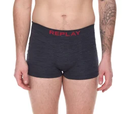 Unterwäsche|Boxershorts*REPLAY 2er Pack Herren Retro Boxershorts Enge-Unterwäsche I101113 N093 Grau/Rot