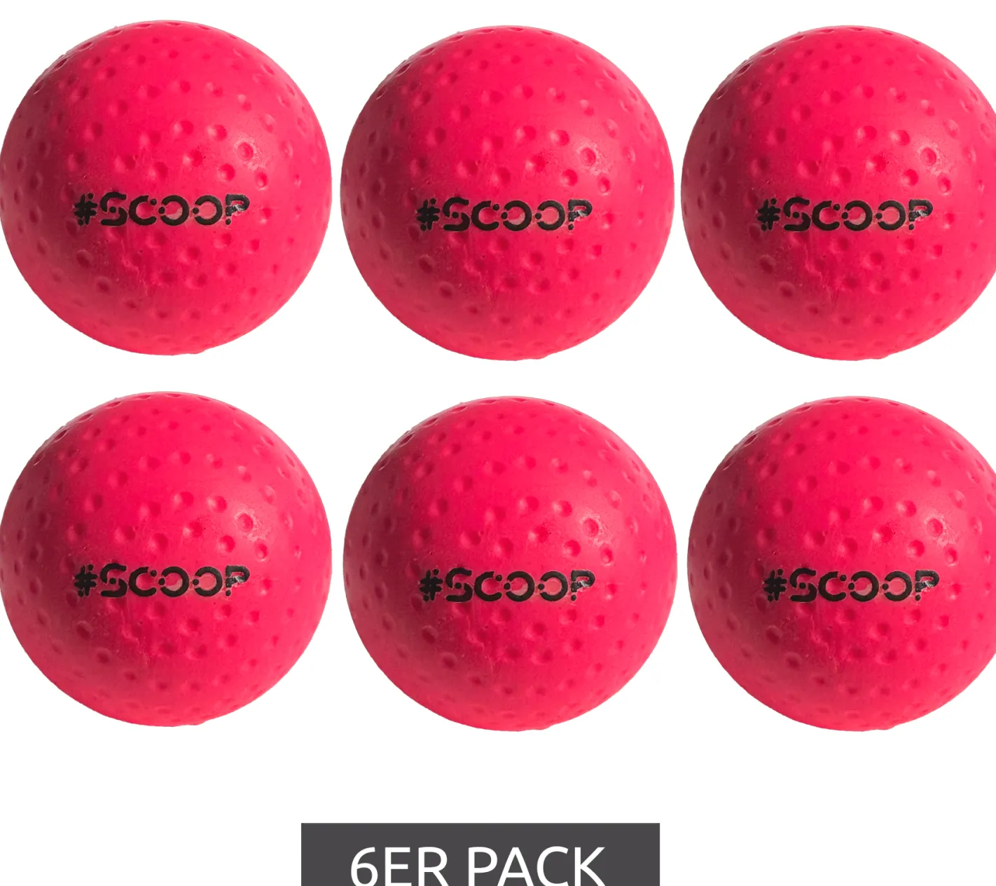 Sportausrüstung|Ballsport*SCOOP 6er Pack X-Treme Hockey Street-Balls mit Dimple-Design Hockeyball Sport-Ausrüstung NL266443 Rosa