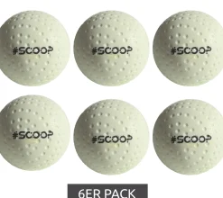 Sportausrüstung|Ballsport*SCOOP 6er Pack X-Treme Hockey Street-Balls mit Dimple-Design Hockeyball Sport-Ausrüstung NL266447 Weiß
