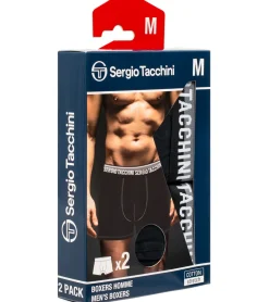 Unterwäsche|Boxershorts*Sergio Tacchini 20er Pack Herren Boxershorts mit zweifarbigen Bund und weißen Schriftzug Baumwoll-Unterhose 160gsm 23.0000.974 Schwarz/Weiß, Schwarz/Grau oder Schwarz