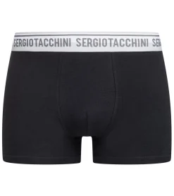 Unterwäsche|Boxershorts*Sergio Tacchini 20er Pack Herren Boxershorts mit zweifarbigen Bund und weißen Schriftzug Baumwoll-Unterhose 160gsm 23.0000.974 Schwarz/Weiß, Schwarz/Grau oder Schwarz