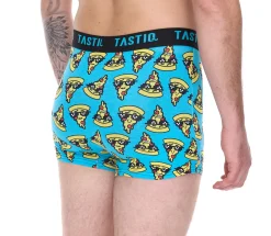 Unterwäsche|Boxershorts*TASTIQ 3er Pack Herren Boxershorts mit Pizza-Print Baumwoll-Unterhose im stylischer Pizza-Geschenkbox Unterwäsche Tas/1/BCX3/PIZ Schwarz/Blau/Gelb