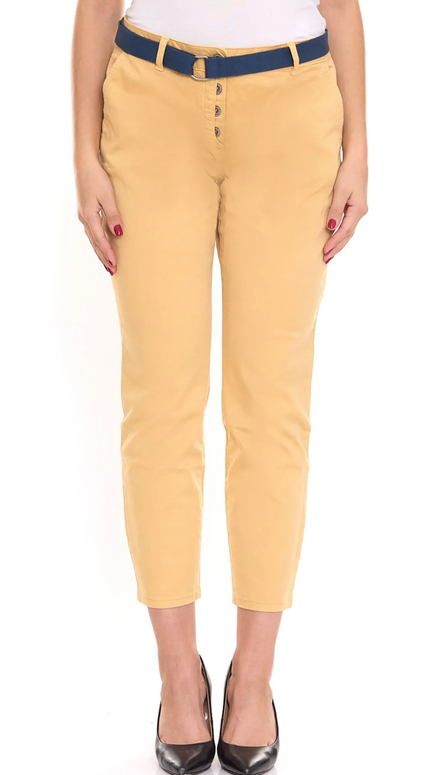Hosen & Jeans*Tom Tailor 2er Pack Damen Chino-Hose stylische Alltags-Hose mit Gürtel 46246404 Beige