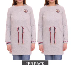 Kleider*Tom Tailor 2er Pack POLO TEAM Damen Baumwoll-Kleid mit Knöpfen 21499233 Grau