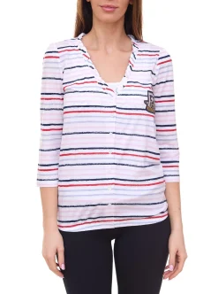 Tops & T-Shirts*Tom Tailor 4er Pack T-Shirt Set Damen Sommer-Shirt und Baumwoll-Top 34300140 Weiß/Blau/Rot