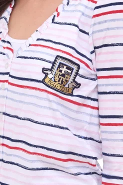 Tops & T-Shirts*Tom Tailor 4er Pack T-Shirt Set Damen Sommer-Shirt und Baumwoll-Top 34300140 Weiß/Blau/Rot