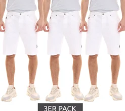 Shorts & Bermudas*U.S. POLO ASSN. 3er Pack Abel Herren Chino-Shorts nachhaltige Baumwoll-Bermuda 157 59799 52940 401 Weiß