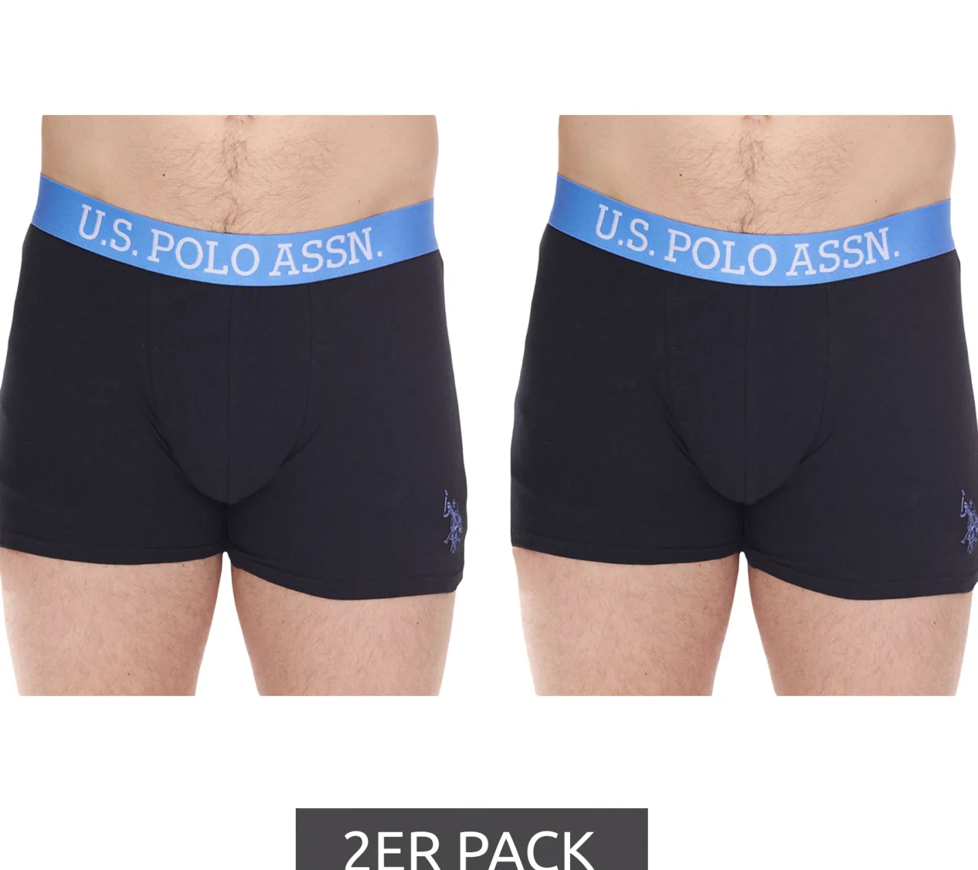 Unterwäsche|Boxershorts*U.S. POLO ASSN. 2er Pack Herren Boxershorts atmungsaktive Baumwoll-Unterhose Unterwäsche 011601_US16133_02 Schwarz oder Blau/Rot