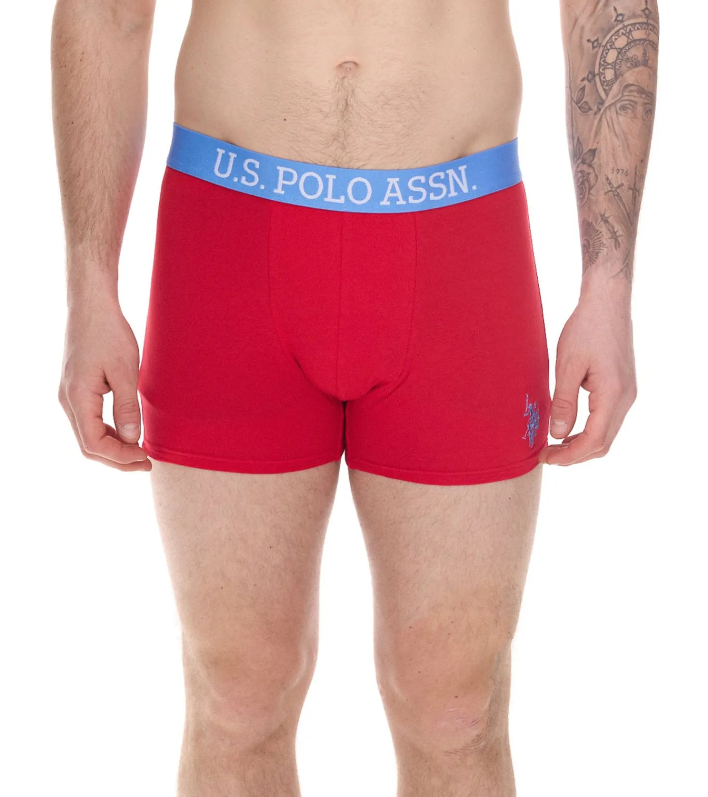 Unterwäsche|Boxershorts*U.S. POLO ASSN. 2er Pack Herren Boxershorts atmungsaktive Baumwoll-Unterhose Unterwäsche 011601_US16133_02 Schwarz oder Blau/Rot