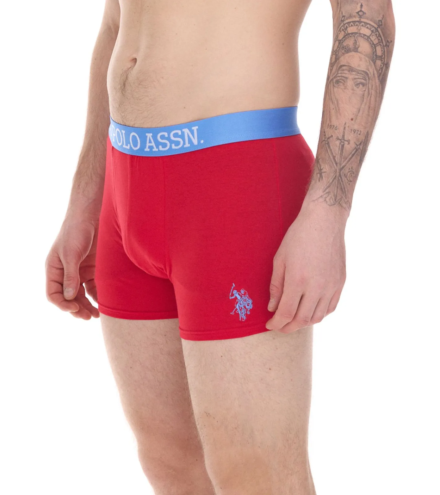 Unterwäsche|Boxershorts*U.S. POLO ASSN. 2er Pack Herren Boxershorts atmungsaktive Baumwoll-Unterhose Unterwäsche 011601_US16133_02 Schwarz oder Blau/Rot