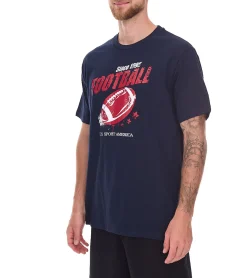 T-Shirts & Tank Tops*U.S. SPORT AMERICA 2er Pack Herren T-Shirt Basic Baumwoll-Shirt Rundhals-Shirt Kurzarm Blau/Weiß