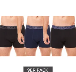 Unterwäsche|Boxershorts*Von Dutch 9er Pack Origi Herren Baumwoll-Boxershorts Unterwäsche VD/1/BCX3/ORIGI3 Schwarz/Blau