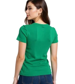 Tops & T-Shirts*AjC 2er Set Damen T-Shirt Rundhals-Shirt Baumwoll-Shirt Kurzarm-Shirt 97804453 Blau/Grün