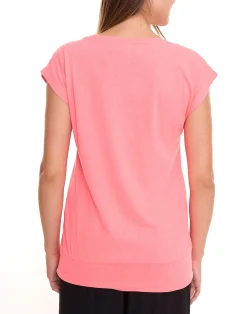 Tops & T-Shirts*AjC 2er Set Damen T-Shirt Rundhals-Shirt Baumwoll-Shirt Kurzarm-Shirt 71333114 Grau/Rosa