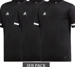 Sportoberbekleidung|T-Shirts & Tank Tops*adidas 3er Sparpack T19 SS Kinder Sport-Trikot mit CLIMALITE-Technologie Trainings-Shirt Jungen & Mädchen DW6791 Schwarz