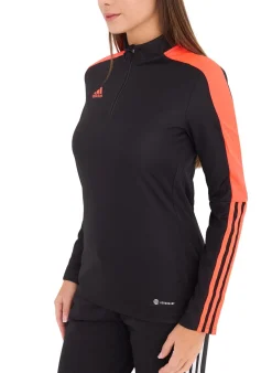 Sportoberbekleidung|Fitnessmode & Jogginghosen*adidas 2er Sparpack Tiro LS Damen Trainings-Sweatshirt mit AEROREADY Technologie Half-Zip Sweatshirt HU0319 Schwarz