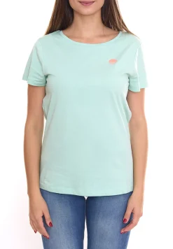 Tops & T-Shirts*AjC 2er Sparpack Damen T-Shirt mit verschiedenen Prints kurzärmliges Sommer-Shirt Baumwolle Mint, Rosa oder Weiß