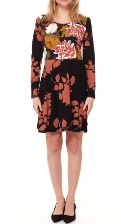 Kleider*Aniston 2er Sparpack Casual Mini-Kleid Damen Jersey-Kleid mit Blütendruck 68471124 Schwarz/Bunt
