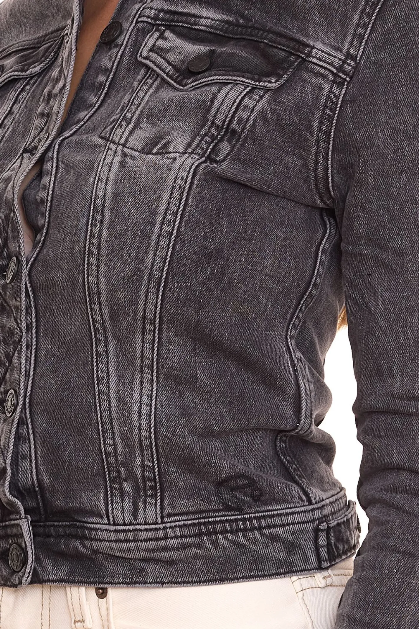 Mäntel & Jacken*GANG JEANS 2er Sparpack Damen Denim-Jacke Jeans-Jacke im Washed Look 68113848 Grau/Schwarz