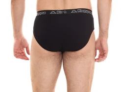 Unterwäsche|Boxershorts*Kappa 6er Sparpack Herren Slip mit Baumwoll-Stretch Unterwäsche mit Logobund Unterhose 711167 Schwarz, Blau oder Grau