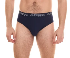 Unterwäsche|Boxershorts*Kappa 6er Sparpack Herren Slip mit Baumwoll-Stretch Unterwäsche mit Logobund Unterhose 711167 Schwarz, Blau oder Grau